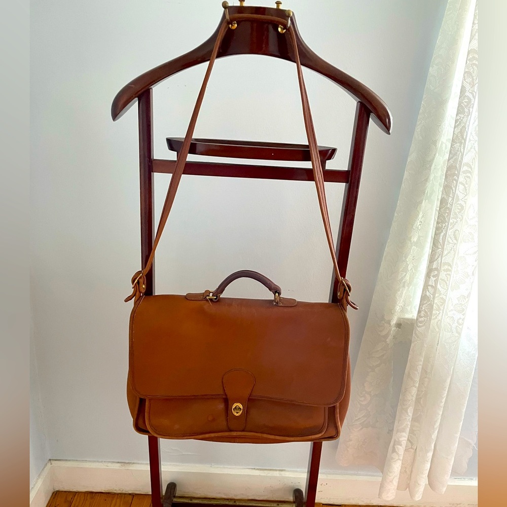 Vintage Coach British Tan Leather Portfolio Briefcase Bag Business Collection - Picture 2 of 14